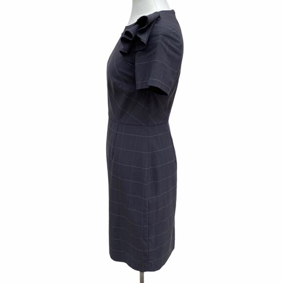 Banana Republic Windowpane Ruffle Shoulder Dress - Picture 5 of 12